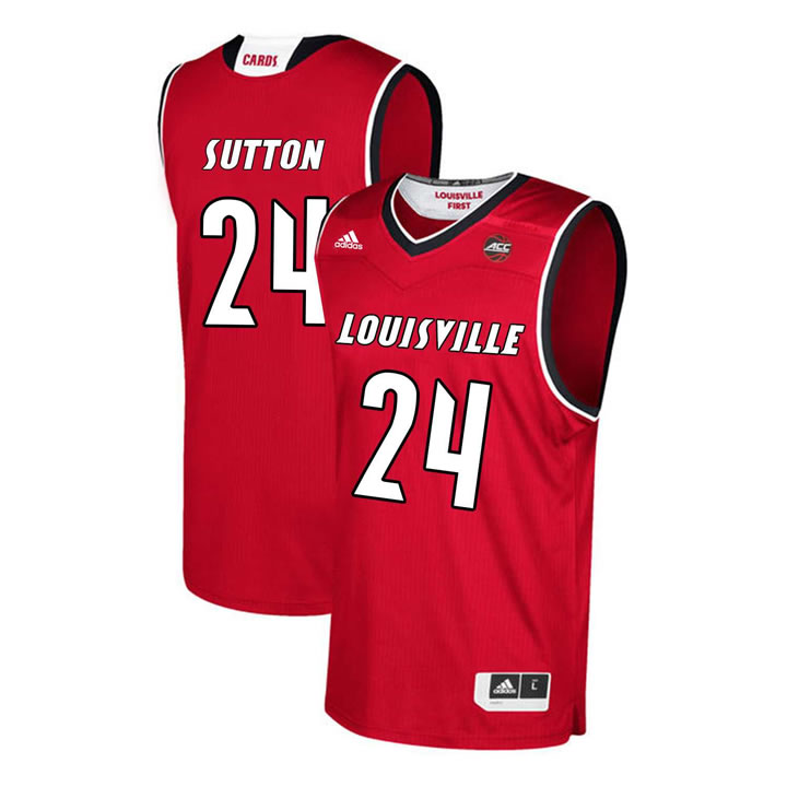 Louisville Cardinals 24 Dwayne Sutton Red College Basketball Jersey Dzhi
